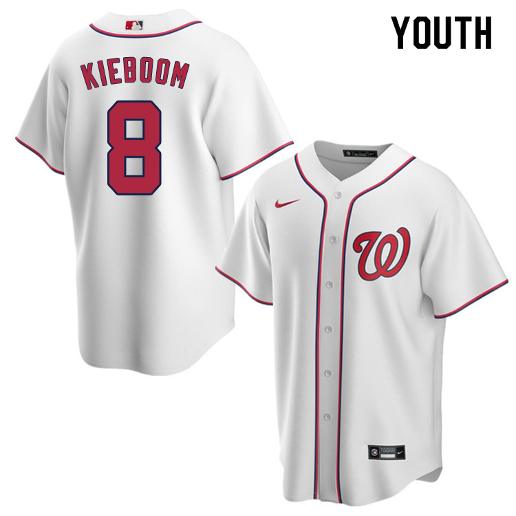 Nike Youth #8 Carter Kieboom Washington Nationals Baseball Jerseys Sale-White